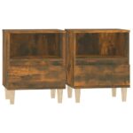 Bedside Cabinets 2pcs Smoked Oak 40x35x50cm
