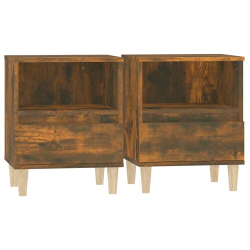 Bedside Cabinets 2pcs Smoked Oak 40x35x50cm