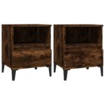 Bedside Cabinets 2pcs Smoked Oak 40x35x50cm