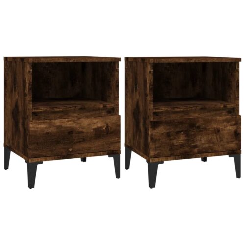 Bedside Cabinets 2pcs Smoked Oak 40x35x50cm