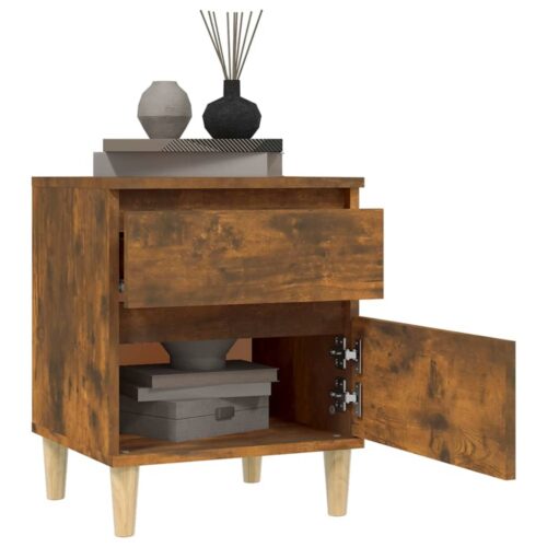 Bedside Cabinets 2pcs Smoked Oak 40x35x50cm - Image 4