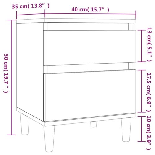 Bedside Cabinets 2pcs Smoked Oak 40x35x50cm - Image 11