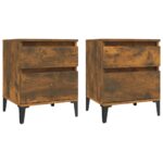 Bedside Cabinets 2pcs Smoked Oak 40x35x50cm