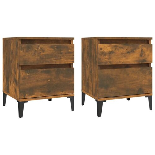 Bedside Cabinets 2pcs Smoked Oak 40x35x50cm