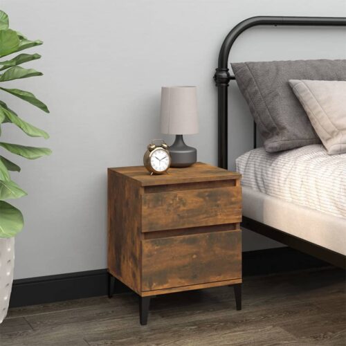 Bedside Cabinets 2pcs Smoked Oak 40x35x50cm - Image 3