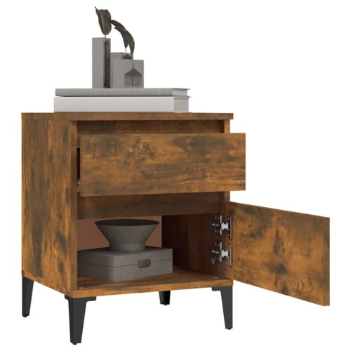 Bedside Cabinets 2pcs Smoked Oak 40x35x50cm - Image 4