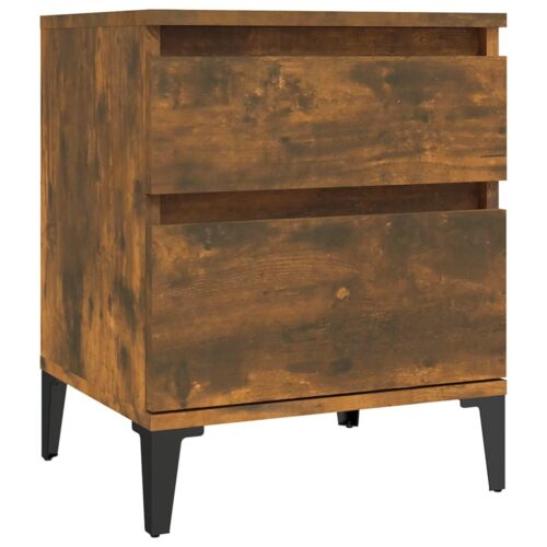 Bedside Cabinets 2pcs Smoked Oak 40x35x50cm - Image 5
