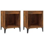 Bedside Cabinets 2pcs Smoked Oak 40x35x50cm