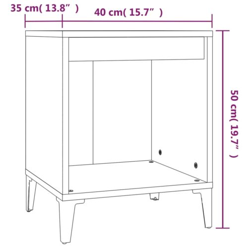 Bedside Cabinets 2pcs Smoked Oak 40x35x50cm - Image 9