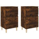 Bedside Cabinets 2pcs Smoked Oak 40x35x70cm