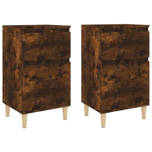 Bedside Cabinets 2pcs Smoked Oak 40x35x70cm