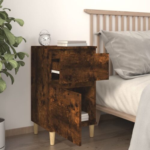 Bedside Cabinets 2pcs Smoked Oak 40x35x70cm - Image 3