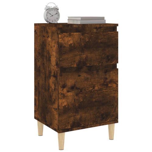 Bedside Cabinets 2pcs Smoked Oak 40x35x70cm - Image 4