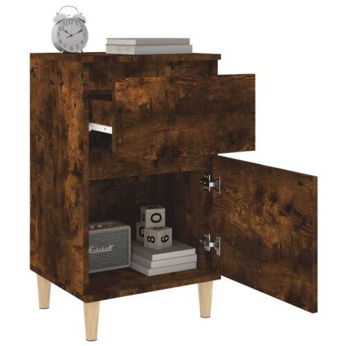 Bedside Cabinets 2pcs Smoked Oak 40x35x70cm - Image 5