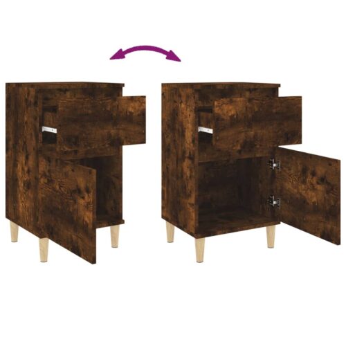 Bedside Cabinets 2pcs Smoked Oak 40x35x70cm - Image 9