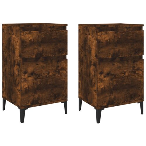 Bedside Cabinets 2pcs Smoked Oak 40x35x70cm