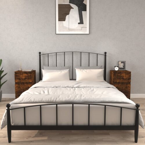 Bedside Cabinets 2pcs Smoked Oak 40x35x70cm - Image 2