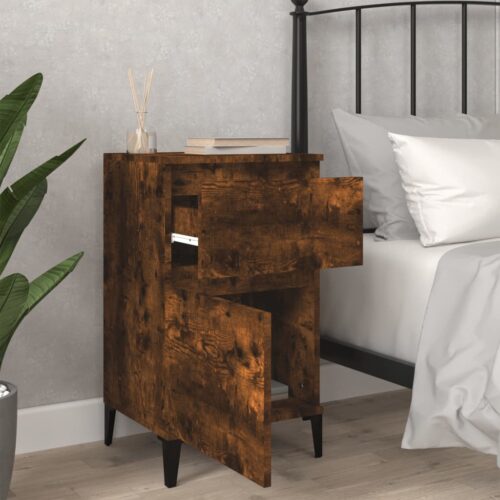 Bedside Cabinets 2pcs Smoked Oak 40x35x70cm - Image 3