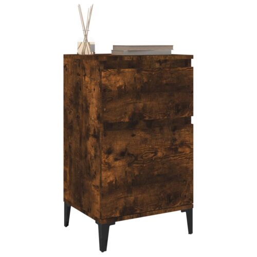Bedside Cabinets 2pcs Smoked Oak 40x35x70cm - Image 4