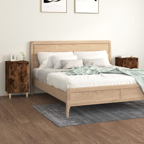 Bedside Cabinets 2pcs Smoked Oak 40x35x70cm Engineered Wood - Image 2