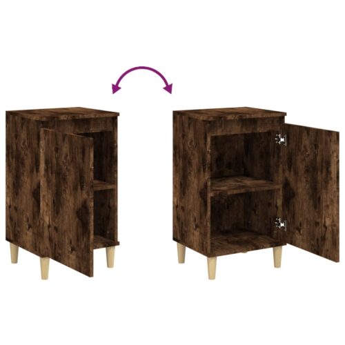 Bedside Cabinets 2pcs Smoked Oak 40x35x70cm Engineered Wood - Image 8