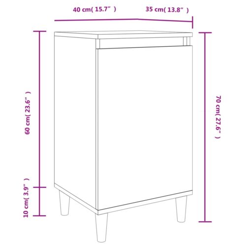Bedside Cabinets 2pcs Smoked Oak 40x35x70cm Engineered Wood - Image 10