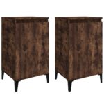 Bedside Cabinets 2pcs Smoked Oak 40x35x70cm Engineered Wood