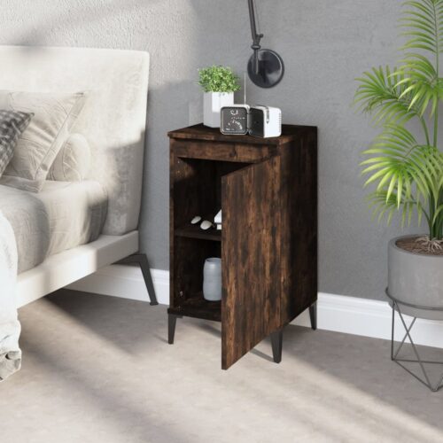Bedside Cabinets 2pcs Smoked Oak 40x35x70cm Engineered Wood - Image 3
