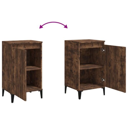 Bedside Cabinets 2pcs Smoked Oak 40x35x70cm Engineered Wood - Image 9