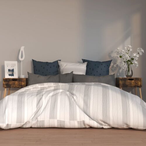 Bedside Cabinets 2pcs Smoked Oak 40x40x56cm Engineered Wood - Image 2
