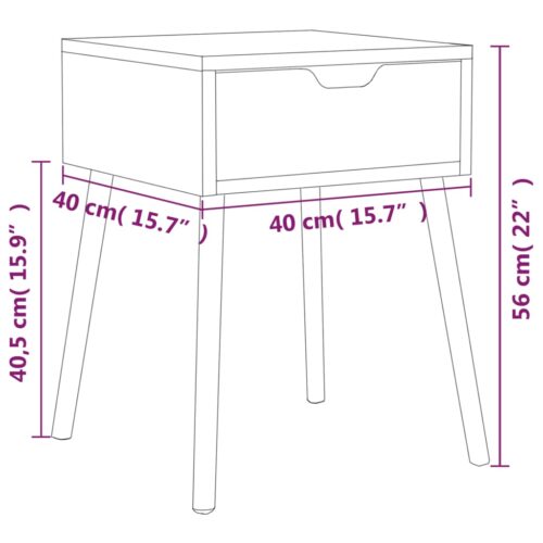 Bedside Cabinets 2pcs Smoked Oak 40x40x56cm Engineered Wood - Image 10
