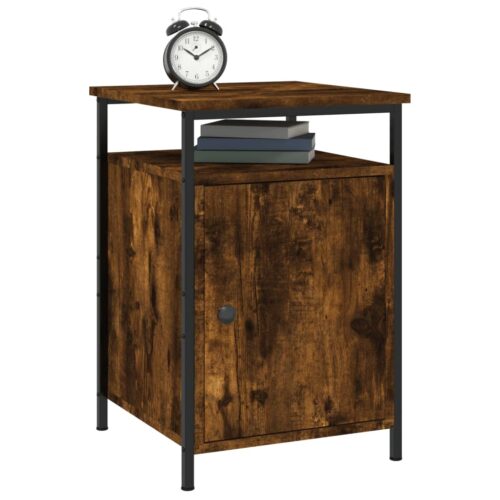 Bedside Cabinets 2pcs Smoked Oak 40x42x60cm Engineered Wood - Image 4