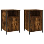 Bedside Cabinets 2pcs Smoked Oak 40x42x60cm Engineered Wood