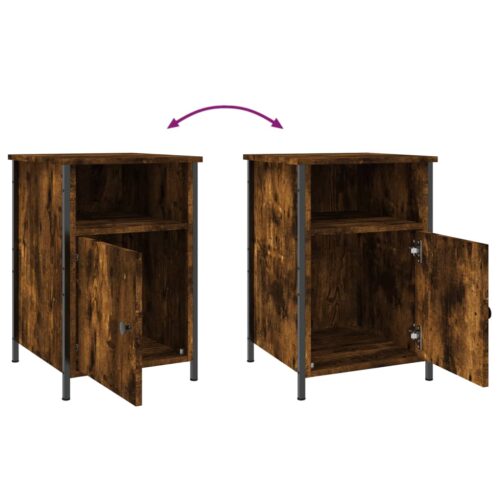 Bedside Cabinets 2pcs Smoked Oak 40x42x60cm Engineered Wood - Image 10