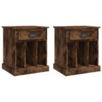 Bedside Cabinets 2pcs Smoked Oak 43x36x50cm
