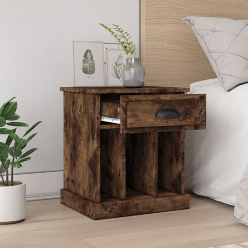 Bedside Cabinets 2pcs Smoked Oak 43x36x50cm - Image 3