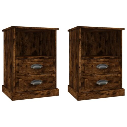 Bedside Cabinets 2pcs Smoked Oak 43x36x60cm