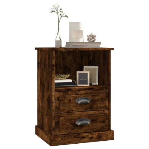 Bedside Cabinets 2pcs Smoked Oak 43x36x60cm - Image 4