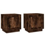 Bedside Cabinets 2pcs Smoked Oak 44x35x45cm Engineered Wood
