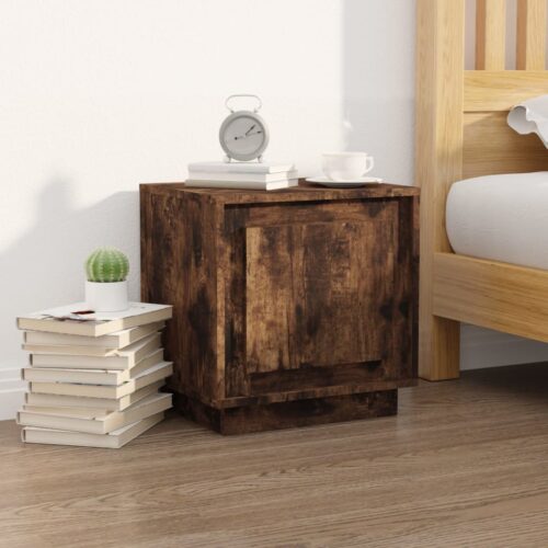 Bedside Cabinets 2pcs Smoked Oak 44x35x45cm Engineered Wood - Image 3