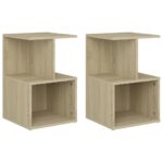 Bedside Cabinets 2pcs Sonoma Oak 35x35x55cm Engineered Wood