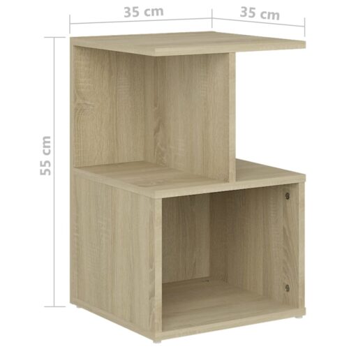 Bedside Cabinets 2pcs Sonoma Oak 35x35x55cm Engineered Wood - Image 6