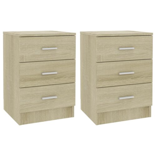 Bedside Cabinets 2pcs Sonoma Oak 38x35x56cm Engineered Wood