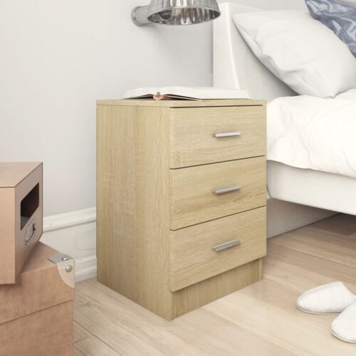 Bedside Cabinets 2pcs Sonoma Oak 38x35x56cm Engineered Wood - Image 2