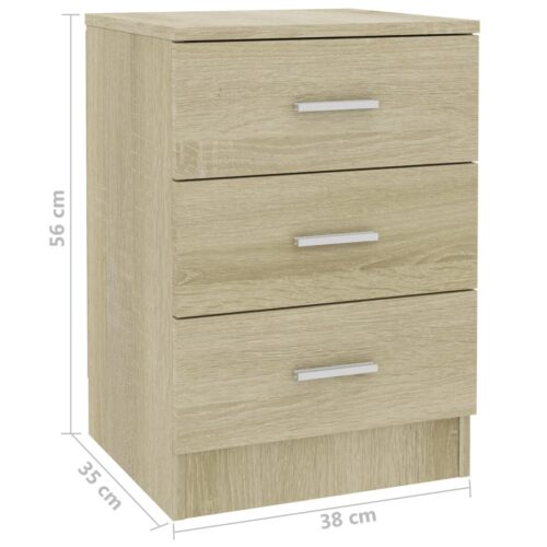 Bedside Cabinets 2pcs Sonoma Oak 38x35x56cm Engineered Wood - Image 7