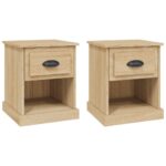 Bedside Cabinets 2pcs Sonoma Oak 39x39x47.5cm Engineered Wood