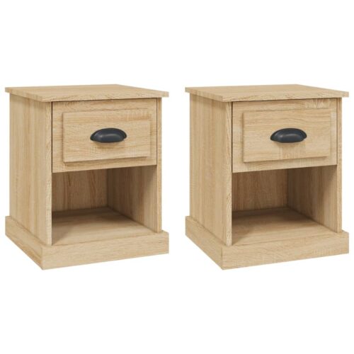 Bedside Cabinets 2pcs Sonoma Oak 39x39x47.5cm Engineered Wood