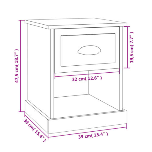Bedside Cabinets 2pcs Sonoma Oak 39x39x47.5cm Engineered Wood - Image 11