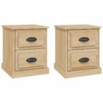 Bedside Cabinets 2pcs Sonoma Oak 39x39x47.5cm Engineered Wood