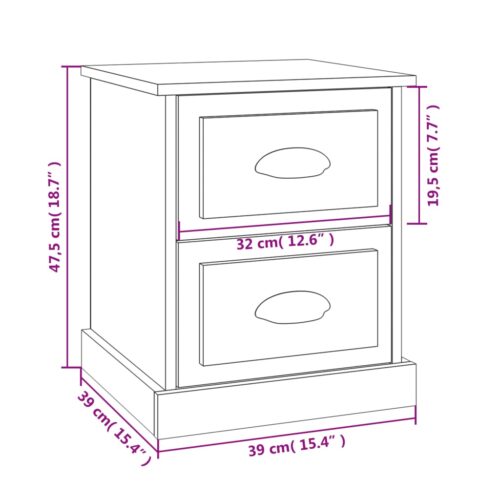 Bedside Cabinets 2pcs Sonoma Oak 39x39x47.5cm Engineered Wood - Image 11
